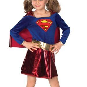 EUC‎ Supergirl Kids Costume Dress W Attached Cape Size 3